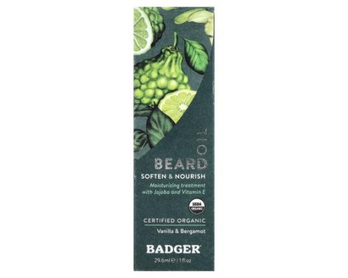 Badger, Beard Oil, Vanilla & Bergamot, 1 fl oz (29.6 ml) Badger, Beard Oil, Vanilla & Bergamot, 1 fl oz (29.6 ml)