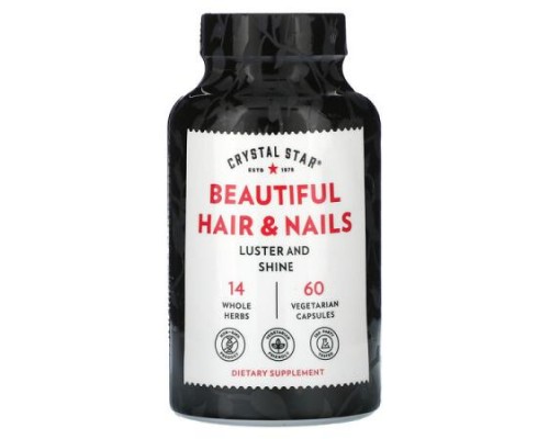 Crystal Star, Beautiful Hair & Nails, 60 Vegetarian Capsules