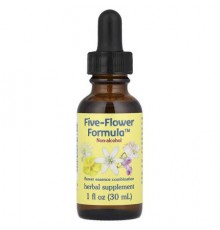 Flower Essence Services, Five-Flower Formula™, Flower Essence Combination, Non-Alcohol, 1 fl oz (30 ml)