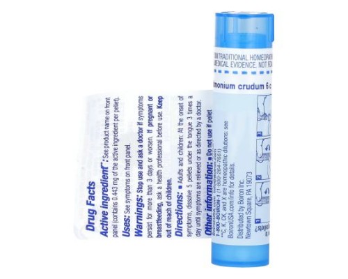 Boiron, Antimonium Crudum, 6C, Indigestion Relief, Approx 80 Pellets Boiron, Antimonium Crudum, 6C, Indigestion Relief, Approx 80 Pellets
