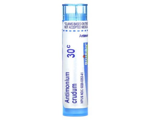 Boiron, Antimonium Crudum, 30C, Indigestion Relief, Approx. 80 Pellets Boiron, Antimonium Crudum, 30C, Indigestion Relief, Approx. 80 Pellets