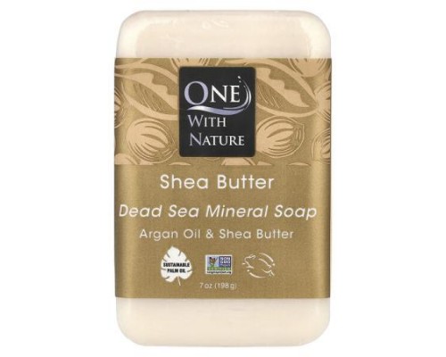One with Nature, Dead Sea Mineral Bar Soap, Shea Butter, 7 oz (198 g)