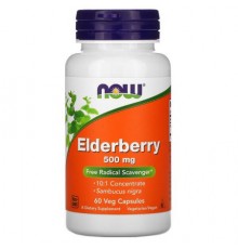 NOW Foods, Elderberry, 500 mg, 60 Veg Capsules