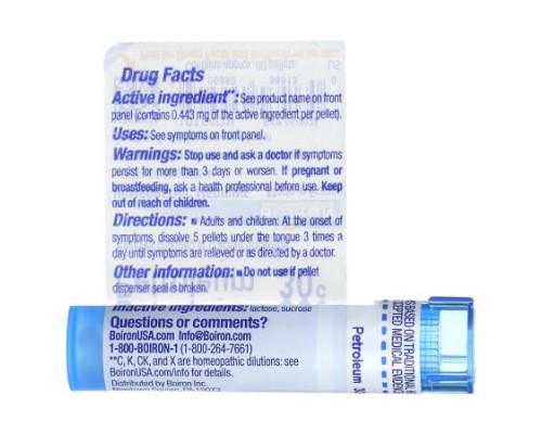 Boiron, Petroleum, 30C, Dry Skin Relief, Approx 80 Pellets Boiron, Petroleum, 30C, Dry Skin Relief, Approx 80 Pellets