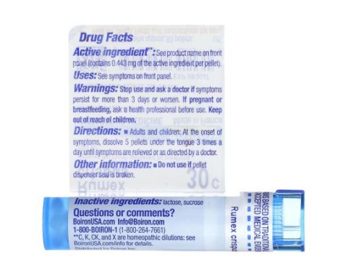 Boiron, Rumex Crispus, 30C, Dry Cough Relief, Approx 80 Pellets