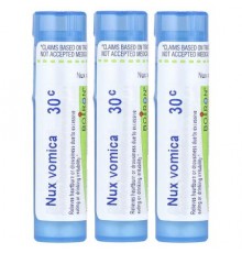 Boiron, Nux Vomica 30C, 3 Tubes, Approx 80 Pellets Each