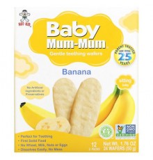 Hot Kid, Baby Mum-Mum, Gentle Teething Wafers, Banana, 12 Packs, 2 Wafers Each