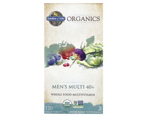 Garden of Life, Organics, Men's Multi 40+, 120 Vegan Tablets