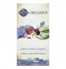 Garden of Life, Organics, Men's Once Daily, Whole Food Multivitamin, 60 Vegan Tablets