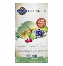 Garden of Life, Organic Plant Calcium, 180 Vegan Tablets