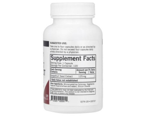Kirkman Labs, Grapefruit Seed Extract, 125 mg, 120 Capsules