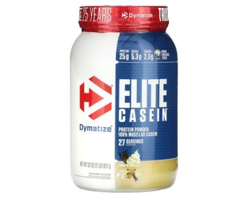 Dymatize, Elite Casein, Smooth Vanilla, 2 lbs (907 g) Dymatize, Elite Casein, Smooth Vanilla, 2 lbs (907 g)