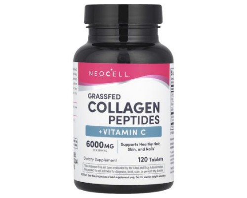NeoCell, Grassfed Collagen Peptides + Vitamin C, 120 Tablets