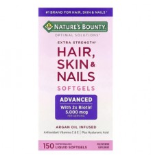 Nature's Bounty, Optimal Solutions®, Hair, Skin & Nails, Extra Strength , 150 Rapid Release Liquid Softgels