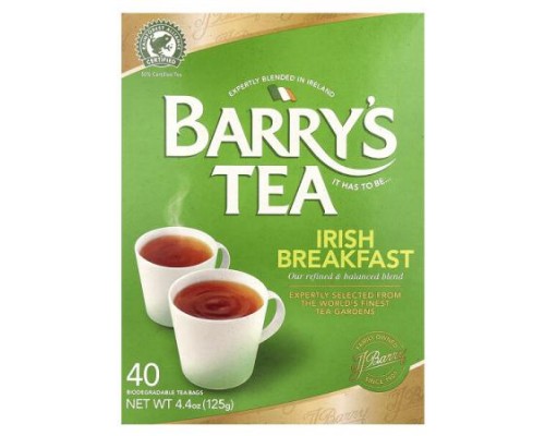Barry's Tea, Irish Breakfast, 40 Tea Bags, 4.4 oz (125 g) Barry's Tea, Irish Breakfast, 40 Tea Bags, 4.4 oz (125 g)