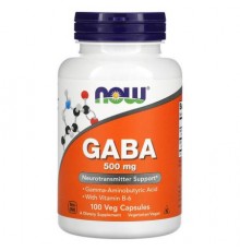NOW Foods, GABA with Vitamin B-6, 500 mg, 100 Veg Capsules