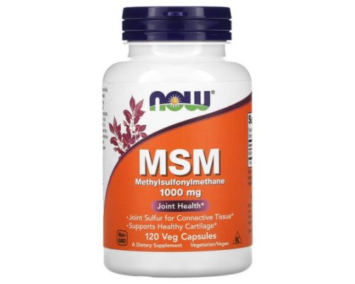 NOW Foods, MSM, Methylsulfonylmethane, 1,000 mg, 120 Veg Capsules