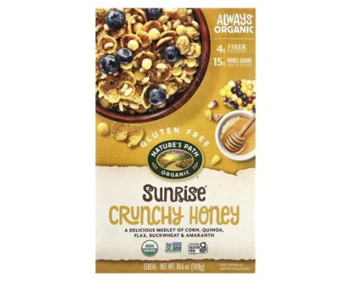 Nature's Path, Organic Sunrise® Crunchy Honey Cereal, 10.6 oz (300 g) Nature's Path, Organic Sunrise® Crunchy Honey Cereal, 10.6 oz (300 g)