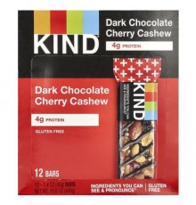 KIND Bars, Dark Chocolate Cherry Cashew, 12 Bars, 1.4 oz (40 g) Each