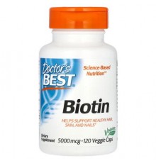 Doctor's Best, Biotin, 5,000 mcg,  120 Veggie Caps