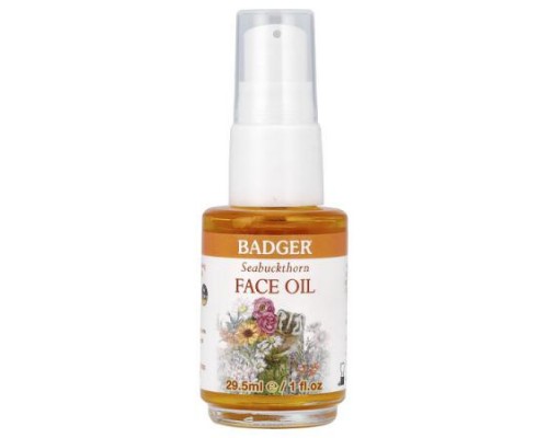 Badger, Face Care, Seabuckthorn Face Oil, For Normal/Dry Skin, 1 fl oz (29.5 ml) Badger, Face Care, Seabuckthorn Face Oil, For Normal/Dry Skin, 1 fl oz (29.5 ml)