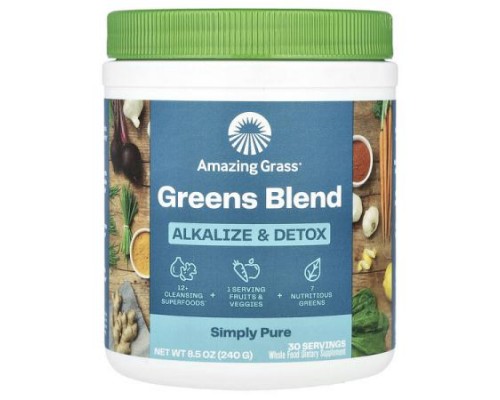 Amazing Grass, Green Blend, Alkalize & Detox, 8.5 oz (240 g) Amazing Grass, Green Blend, Alkalize & Detox, 8.5 oz (240 g)