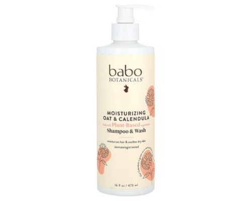 Babo Botanicals, Moisturizing Shampoo & Wash, Oat & Calendula, 16 fl oz (473 ml) Babo Botanicals, Moisturizing Shampoo & Wash, Oat & Calendula, 16 fl oz (473 ml)