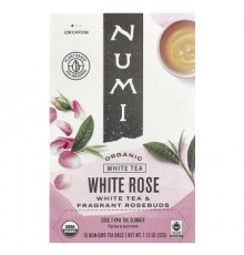 Numi Tea, Organic White Tea, White Rose, 16 Non-GMO Tea Bags, 1.13 oz (32 g)
