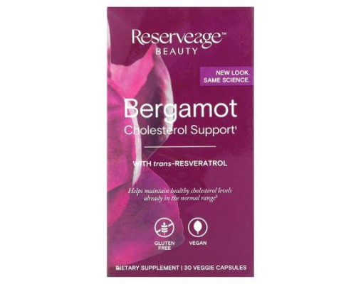 Reserveage Beauty, Bergamot Cholesterol Support, 30 Veggie Capsules