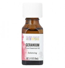 Aura Cacia, Pure Essential Oil, Geranium, 0.5 fl oz (15 ml)