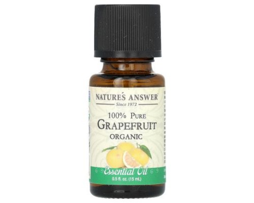 Nature's Answer, 100% Pure Organic Essential Oil, Grapefruit, 0.5 fl oz (15 ml)
