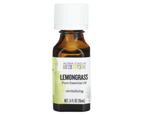 Aura Cacia, Pure Essential Oil, Lemongrass, 0.5 fl oz (15 ml)