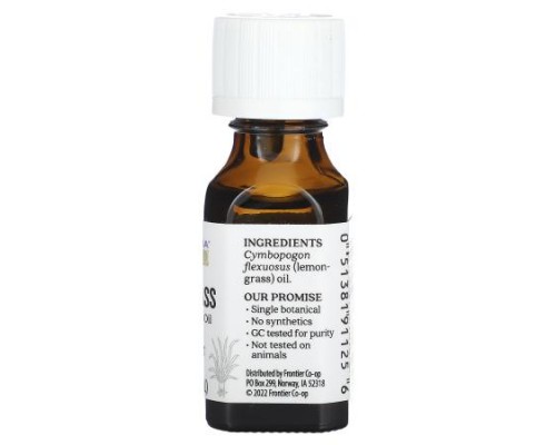 Aura Cacia, Pure Essential Oil, Lemongrass, 0.5 fl oz (15 ml)