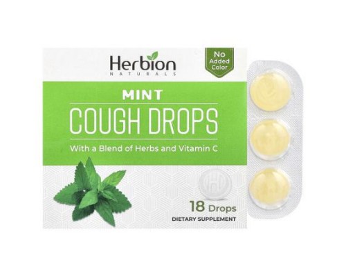 Herbion Naturals, Cough Drops, Mint, 18 Drops Herbion Naturals, Cough Drops, Mint, 18 Drops