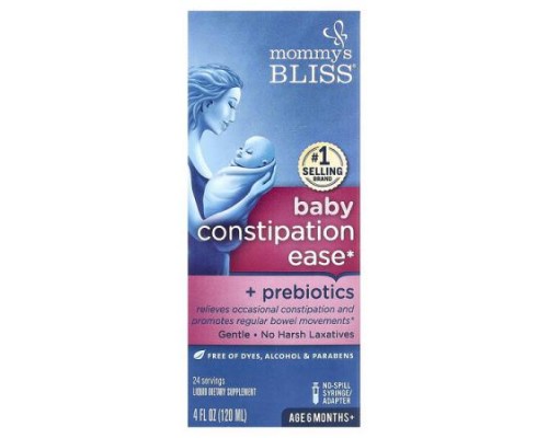 Mommy's Bliss, Baby Constipation Ease + Probiotics, Age 6 Months+, 4 fl oz (120 ml)