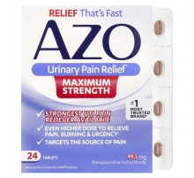 AZO, Urinary Pain Relief®, Maximum Strength, 99.5 mg , 24 Tablets