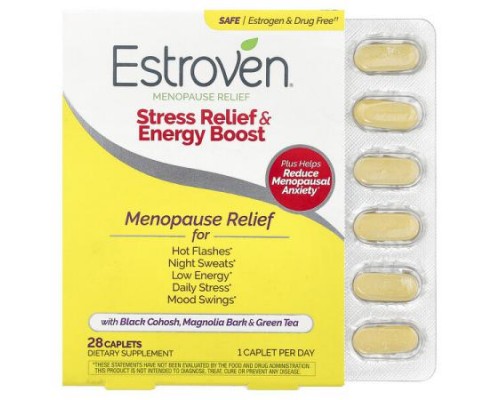 Estroven, Menopause Relief, Stress Relief & Energy Boost, 28 Caplets