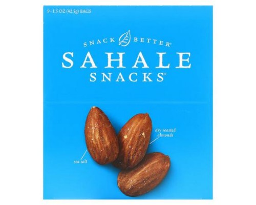 Sahale Snacks, California Almonds, Dry Roasted, 9 Packs, 1.5 oz (42.5 g) Each