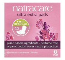 Natracare, Ultra Extra Pads, Organic Cotton Cover, Regular, 12 Pads