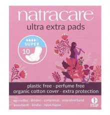 Natracare, Ultra Extra Pads, Organic Cotton Cover, Super, 10 Pads