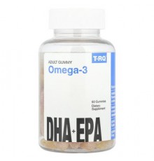 T-RQ, Adult Gummy Omega-3, DHA + EPA, Lemon, Orange, Strawberry, 60 Gummies