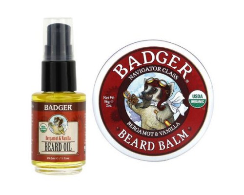 Badger, Beard Grooming Kit, Bergamot & Vanilla, 2 Piece Kit Badger, Beard Grooming Kit, Bergamot & Vanilla, 2 Piece Kit