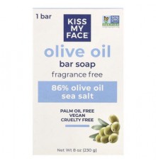 Kiss My Face, Olive Oil Bar Soap, Fragrance Free, 8 oz (230 g)