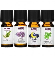 NOW Foods, Solutions, Let There Be Peace & Quiet, Relaxing Essential Oils Kit, 4 Bottles, 1/3 fl oz (10 ml) Each