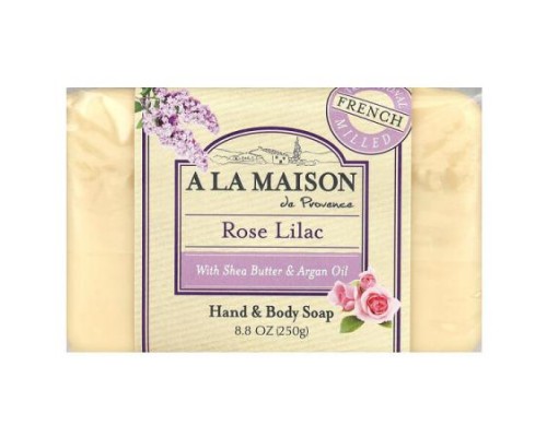 A La Maison de Provence, Hand & Body Bar Soap, Rose Lilac, 8.8 oz (250 g) A La Maison de Provence, Hand & Body Bar Soap, Rose Lilac, 8.8 oz (250 g)