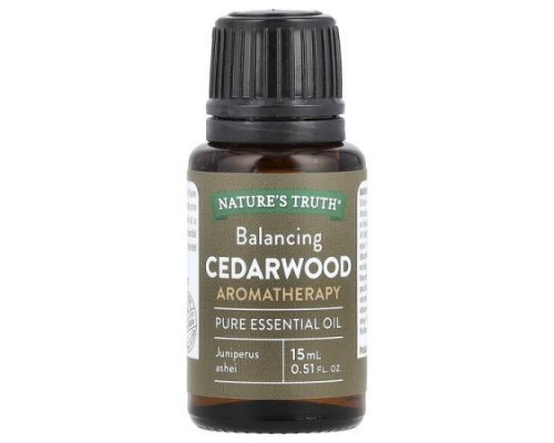 Nature's Truth, Pure Essential Oil, Balancing Cedarwood, 0.51 fl oz (15 ml) Nature's Truth, Pure Essential Oil, Balancing Cedarwood, 0.51 fl oz (15 ml)