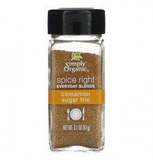 Simply Organic, Spice Right Everyday Blends, Cinnamon Sugar Trio, 3.1 oz (87 g)