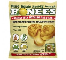 Honees, Honey Lemon Menthol Eucalyptus Cough Drops, 20 King Sized Drops, 3.5 oz (100 g)
