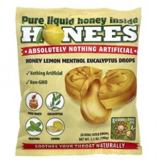 Honees, Honey Lemon Menthol Eucalyptus Cough Drops, 20 King Sized Drops, 3.5 oz (100 g)