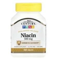 21st Century, Prolonged Release Niacin, 500 mg, 100 Tablets